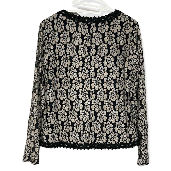 A'Reve Black Cream Floral Lace Cardigan Medium - Picture 4 of 9